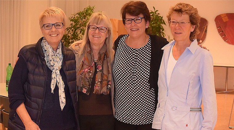 Das Frauenteam des AZB: (v.l.) Monika Spaar (Meltingen) ist neu im Vorstand. Helen Gianola wurde als Vizepräsidentin und Wally Allemann als Präsidentin des Gemeindeverbandes AZB gewählt. Maya Andrey bekommt das Mandat als externe Expertin, das Kad