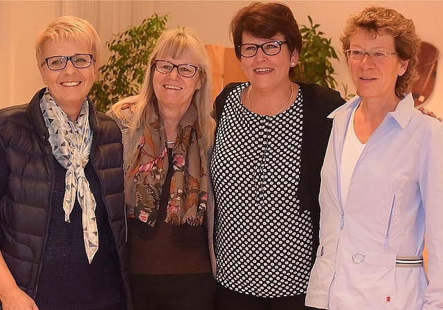 Das Frauenteam des AZB: (v.l.) Monika Spaar (Meltingen) ist neu im Vorstand. Helen Gianola wurde als Vizepräsidentin und Wally Allemann als Präsidentin des Gemeindeverbandes AZB gewählt. Maya Andrey bekommt das Mandat als externe Expertin, das Kad