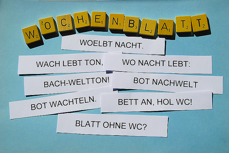 Geschüttelt und gerührt: Wenn aus einer Anzahl Buchstaben neue Wörter und Sätze werden. Foto: ZVG
