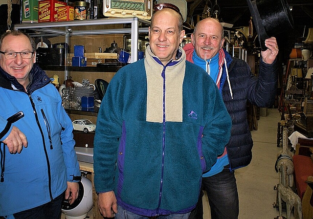 In ihrem Refugium: (v.l.) Hansjörg Jeker, Silvio Jeker und Lorenz Metzger. Fotos: Jürg Jeanloz
