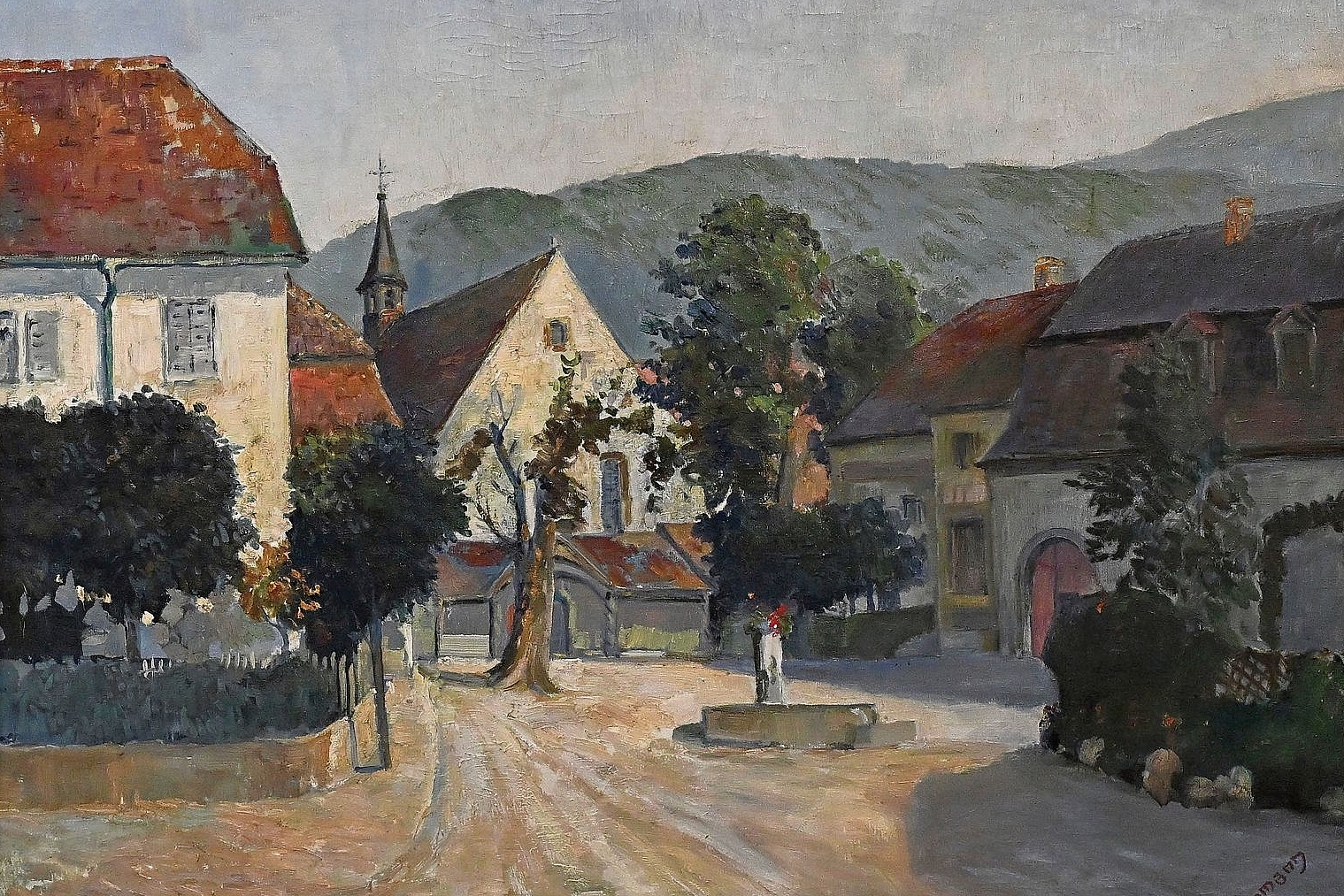 Blick Richtung Kloster Dornach: Der Brunnen steht heute vor dem Amtsgericht. 