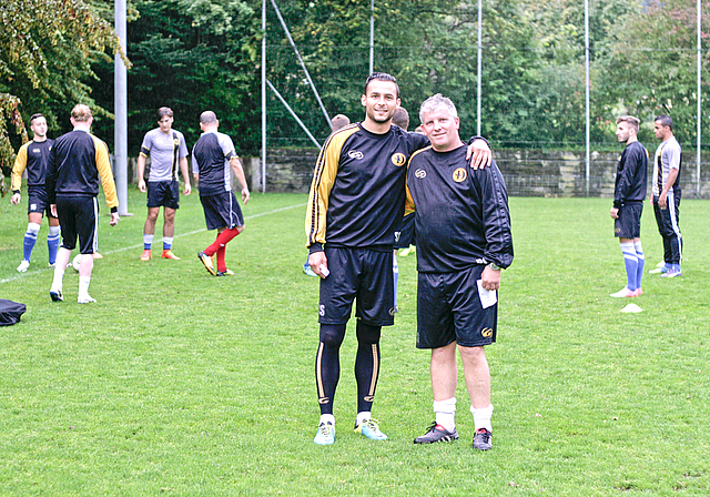 Das neue Trainergespann der 1. Mannschaft des SC Dornach: Sehid Sinani und Roland Sorg streben eine gute Klassierung in der Tabelle der 2. Liga Interregional an.  Foto: Lukas Hausendorf