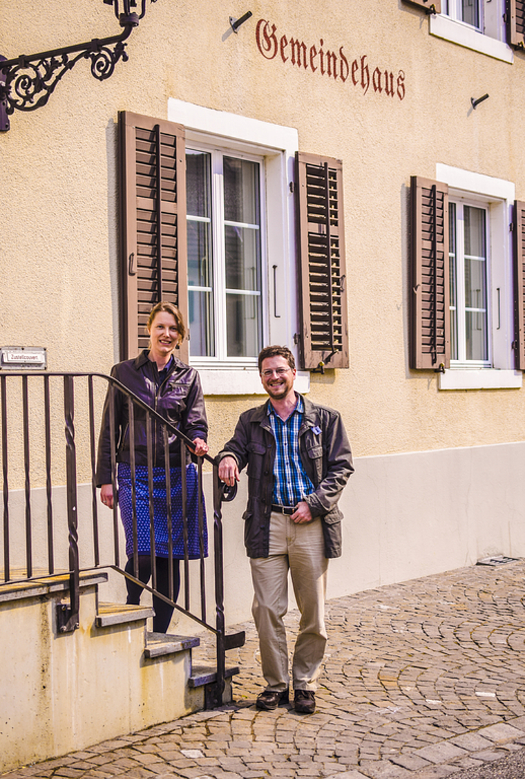 Frischer Wind: Eleonora Grimbichler und Lorenzo Vasella von der Freien Liste Gempen. Foto: bea Asper