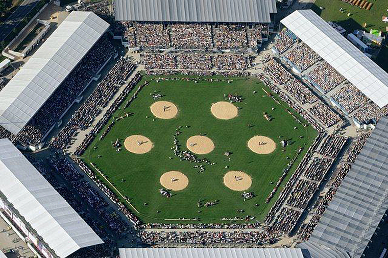 Technisch realisierbar: Das geplante Festgelände erstreckt sich über das Gebiet westlich und nördlich der Löhrenackerhalle. Die mobile Schwingarena wanderte auf den Plänen stärker in Richtung Süden.  