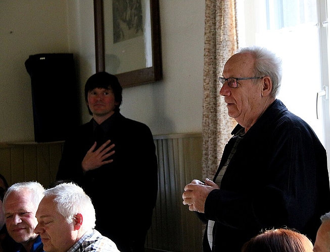 Viele Jahre im Einsatz: Toni Volonté (r.) war während vieler Jahre Revisor des Gewerbevereins Gilgenberg; links Präsident Simon Haener. Fotos: Gaby Walther
