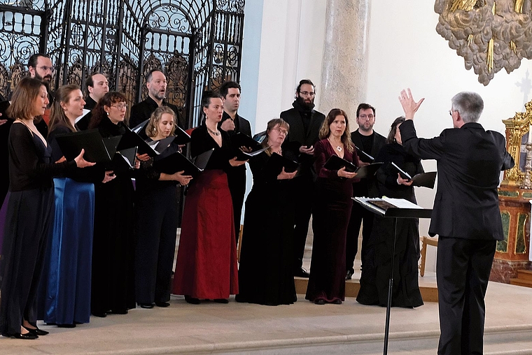 Makellos reiner mehrstimmiger Chor unter Leitung von Raphael Immoos: Basler Madrigalisten. Foto: Thomas Brunnschweiler