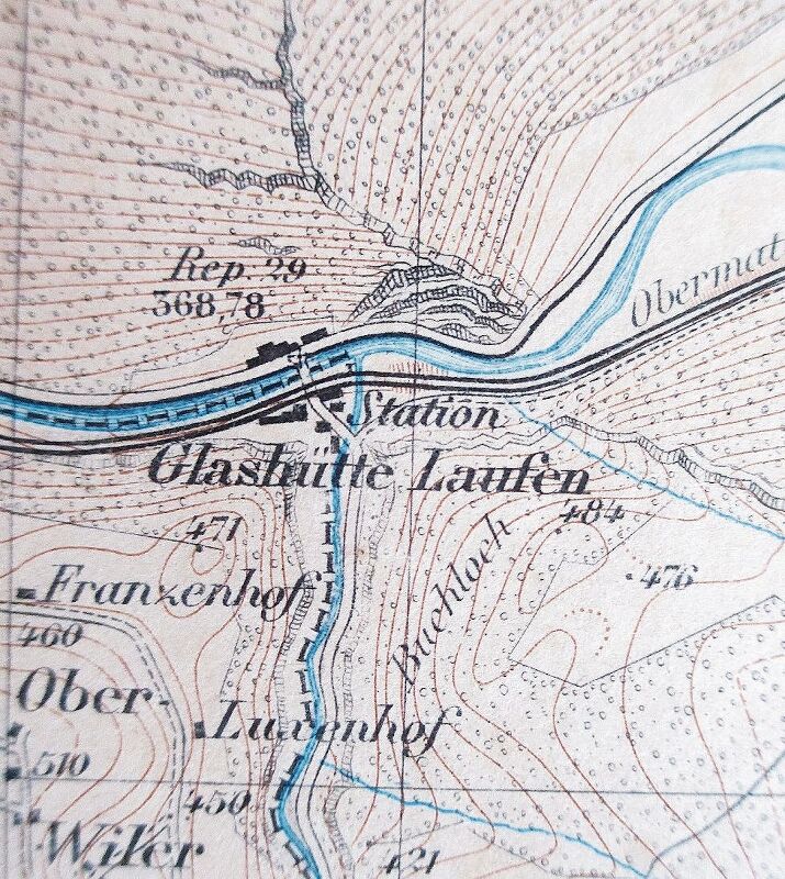 Karte von 1875: Die Eisenbahnlinie und die Station in Bärschwil sind klar markiert. Foto: zvg
