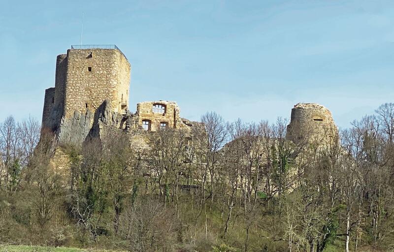 Denkmalgeschützt: Die Burg Landskron steht auf französischem Hoheitsgebiet, ist aber von Mariastein oder von Flüh aus zu Fuss gut erreichbar. Fotos: Bea Asper
