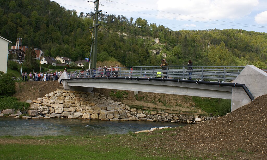 Elegant und zweckmässig: Neue Riederwaldbrücke.