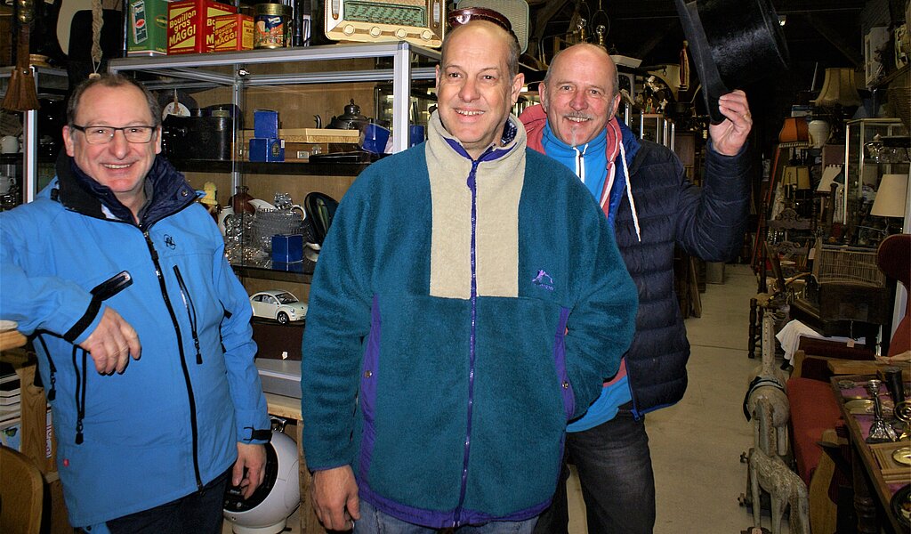 In ihrem Refugium: (v.l.) Hansjörg Jeker, Silvio Jeker und Lorenz Metzger. Fotos: Jürg Jeanloz
