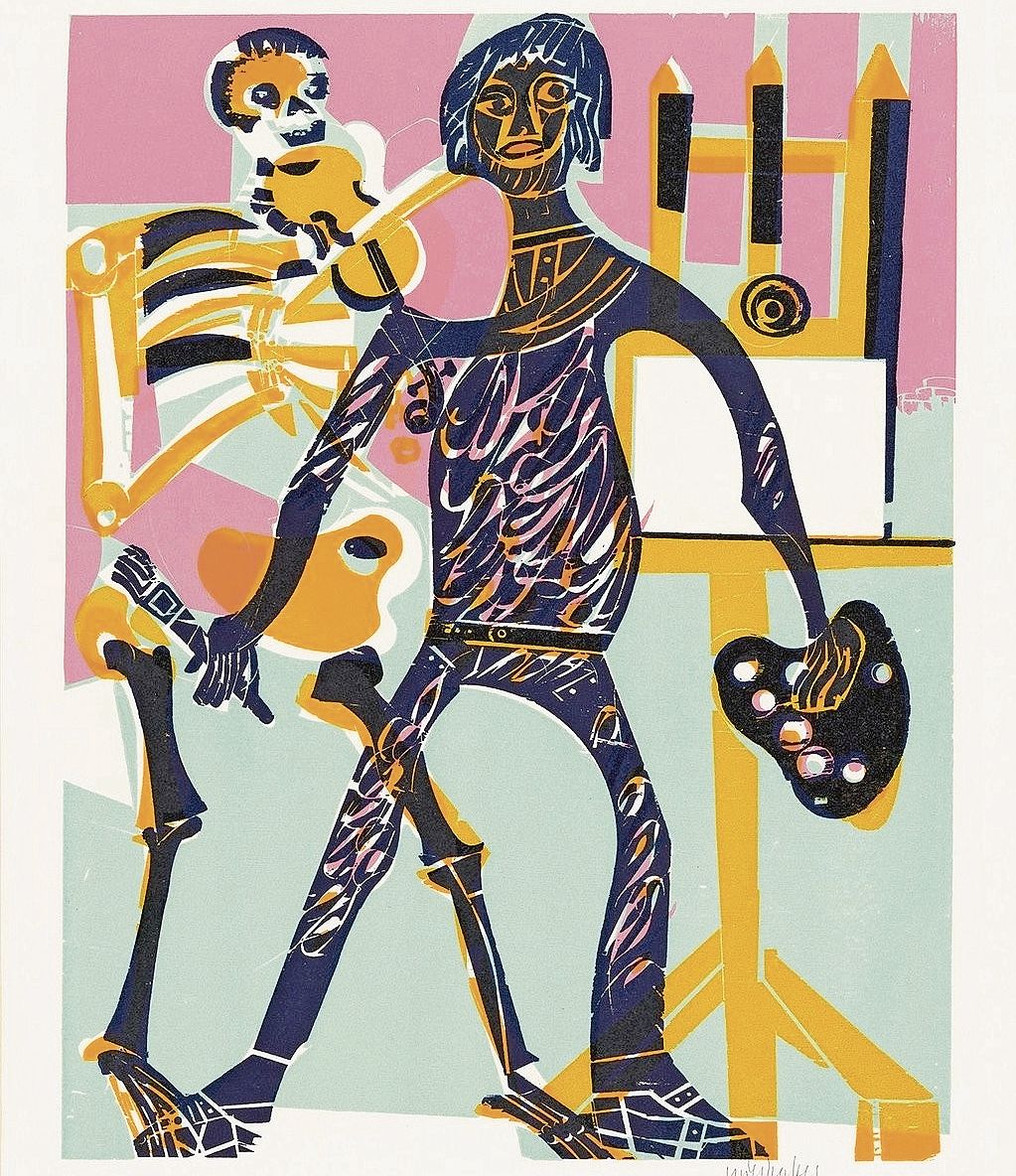 Der grosse Gleichmacher holt den Maler: HAP Grieshabers«Totentanz von Basel» (1966).Foto: zvg / Volker Naumann 