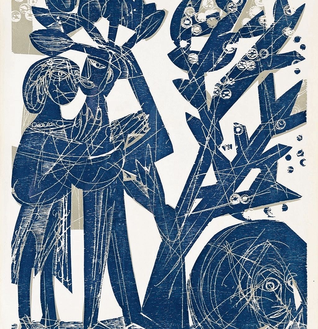 Blueschtbild: «Das blaue Paar» aus der Mappe «Baumblüte» (1963).Foto: zvg / Ralph Feiner 