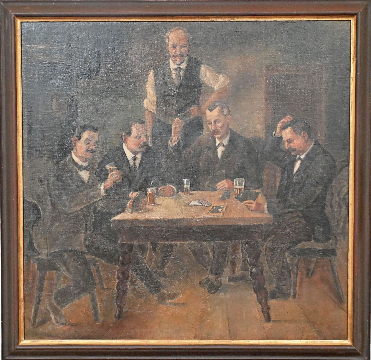 Leihgabe: Das Werk zeigt eine Szene der Dorflehrer Albert Annaheim, Josef Huber, Anton Stich und Urs Josef Thomann. Im Hintergrund steht der «Engel»-Wirt Josef Rumpel. 